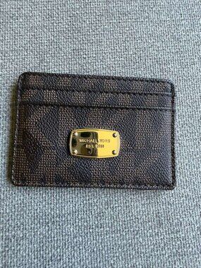 Michael Kors Brown Textured Card Holder